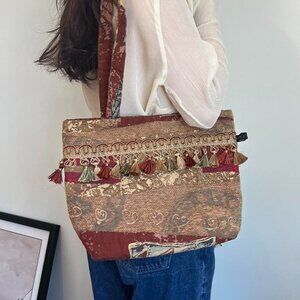 Vintage Style Tapestry Patchwork Tote Bag